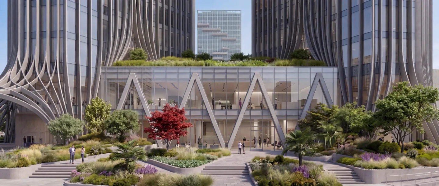 Departure: closer study of the ground-level landscape and building relationship.